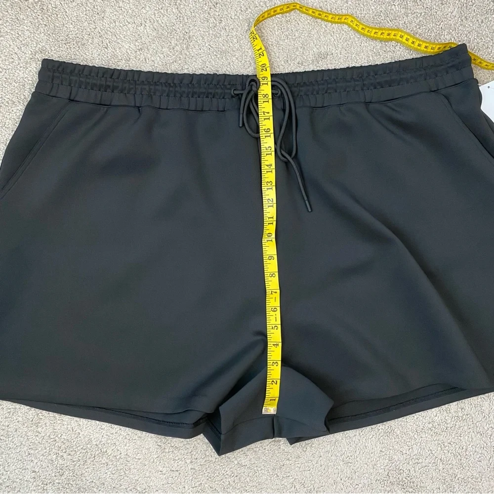 Good American Scuba Drawstring Shorts Black 8 equals‎ 5X
